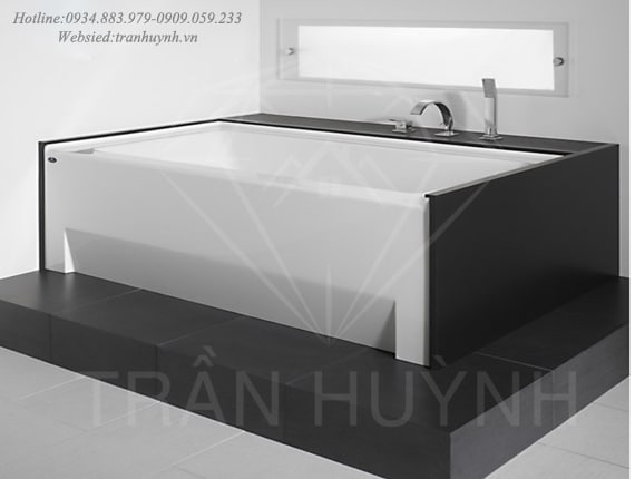bồn tắm đá solid surface đen trắng4